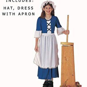 3pc Forum Novelties Colonial Pilgrim Girl Child Costume in packaging